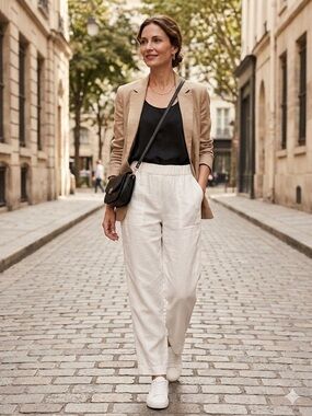 Banana Republic White Linen Pants